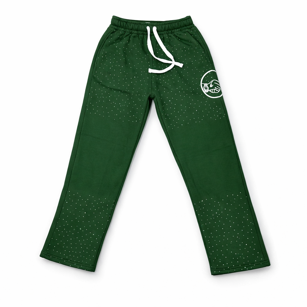 GTST Handshake Rhinestone Sweatpants - Green