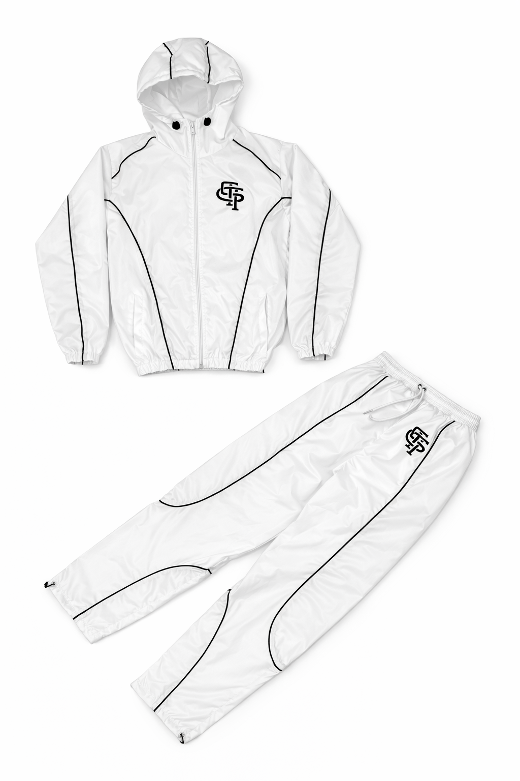 Nylon Windbreaker Tracksuit - White