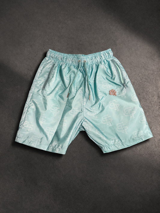Teal Nylon Monogram GTST Shorts