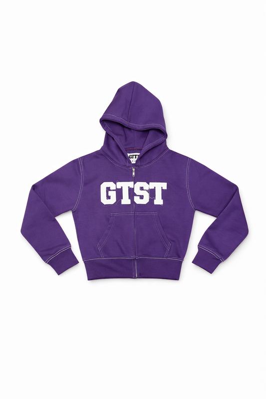 Women's GTST Signature Distress Crop Jacket - Purple
