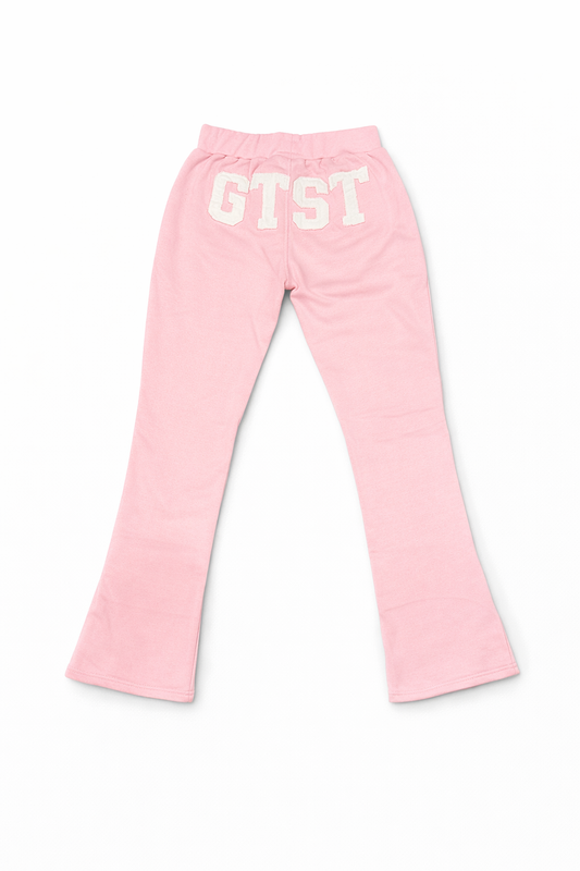 Women's GTST Signature Distressed Flare Pants- Pink